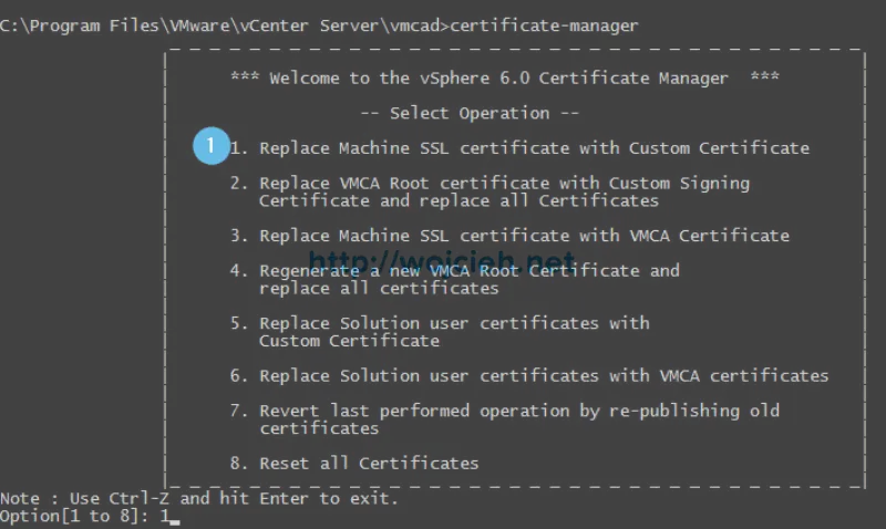 vCenter Server 6. - Replacing SSL certificates with custom VMCA - 1