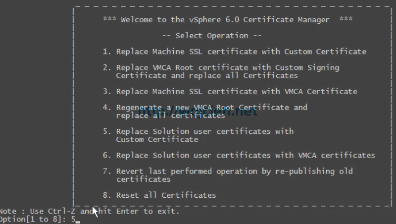 vCenter Server 6. - Replacing SSL certificates with custom VMCA - 8