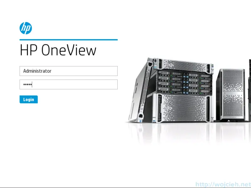 HP OneView Logon page