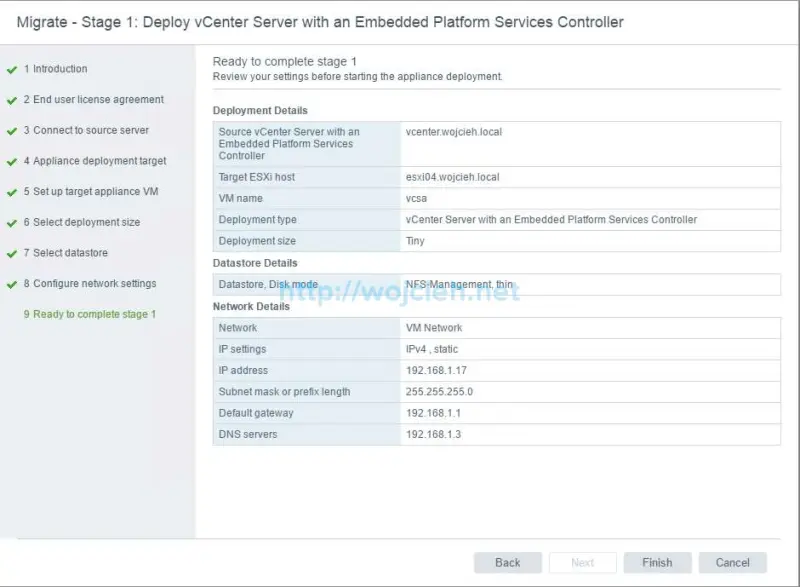 Migration of vCenter Server 6.x to vCenter Server 6.5 - 14