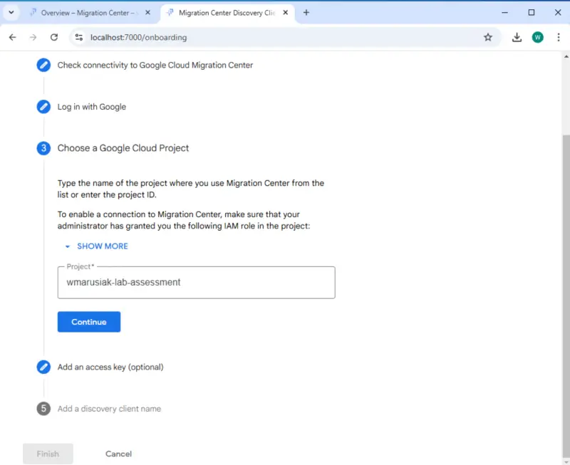 Google Cloud Migration Center Discovery Client Configuration 5