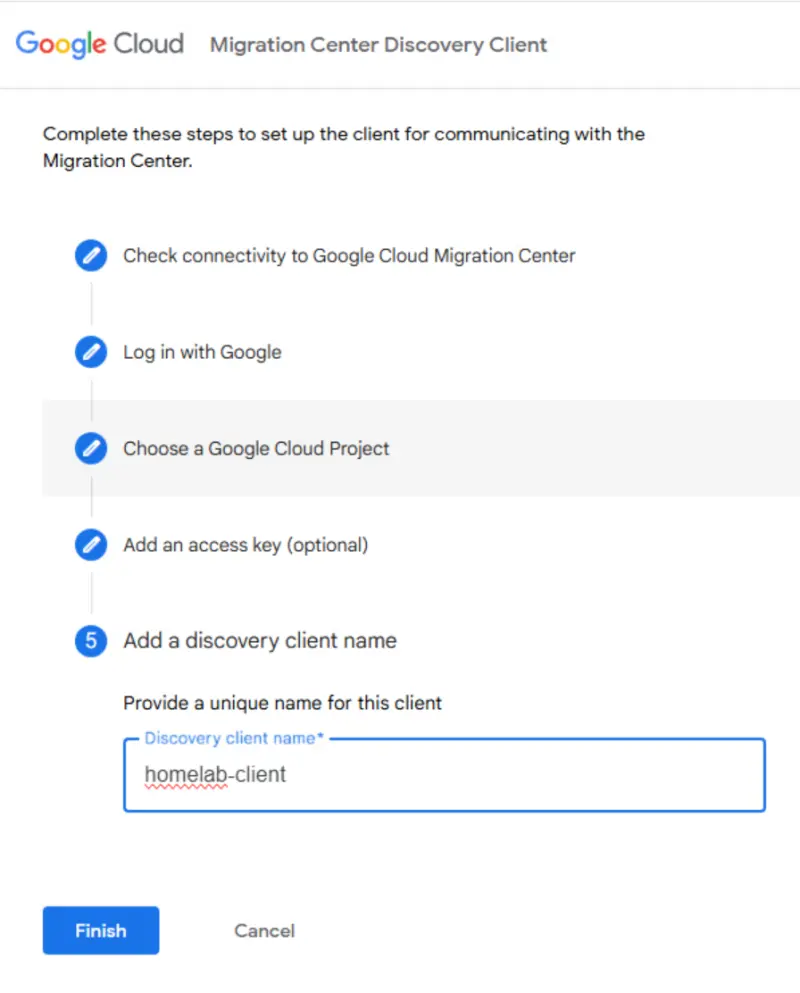 Google Cloud Migration Center Discovery Client Configuration 7