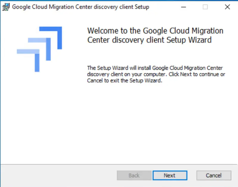 Google Cloud Migration Center Discovery Client Installation 3