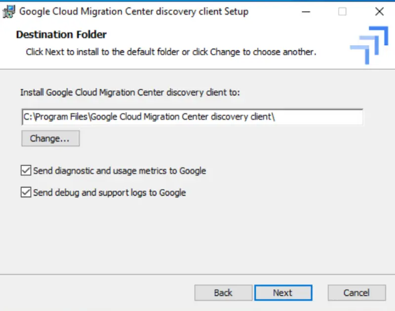 Google Cloud Migration Center Discovery Client Installation 5