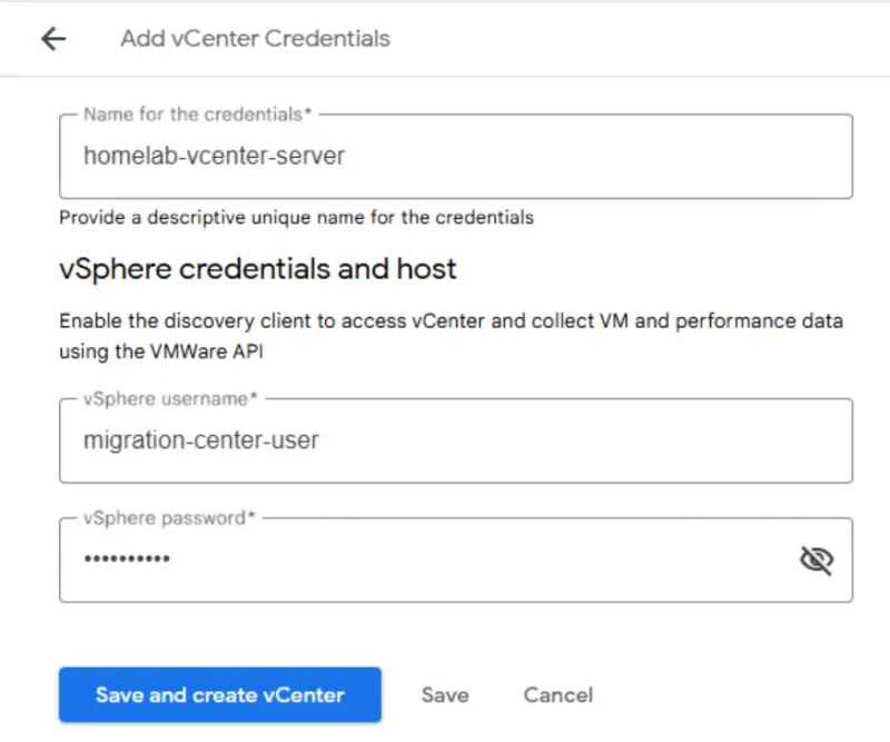 vCenter and Migration Client Configuration 2