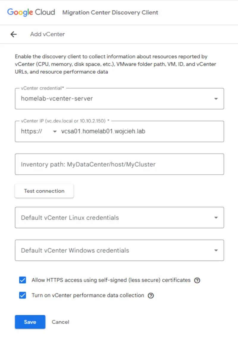 vCenter and Migration Client Configuration 3