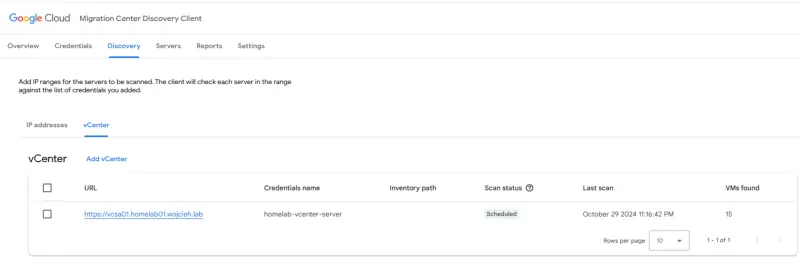 vCenter and Migration Client Configuration 4